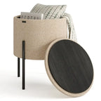 Pouf rond rembourré avec rangement caché pour salon chambre