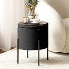 Pouf rond rembourré avec rangement caché pour salon chambre