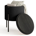 Pouf rond rembourré avec rangement caché pour salon chambre