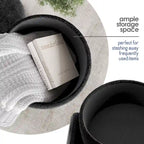 Pouf rond rembourré avec rangement caché pour salon chambre