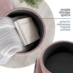 Pouf rond rembourré avec rangement caché pour salon chambre