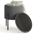 Pouf rond rembourré avec rangement caché pour salon chambre