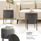 Pouf rond rembourré avec rangement caché pour salon chambre