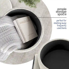 Pouf rond rembourré avec rangement caché pour salon chambre