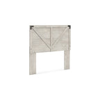 Tête de lit en bois à panneau style ferme, motif croix de Saint-André, gris – Lit double/grand lit