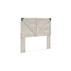 Tête de lit en bois à panneau style ferme, motif croix de Saint-André, gris – Lit double/grand lit
