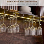 Meuble de bar à vin 72, meuble de bar à café moderne en bois avec lumières LED - N/A