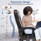 Fauteuil de bureau ergonomique chauffant de direction avec massage 2/4/6 points, repose-pieds rétractable et cuir PU