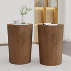 Lot de 2 tables d'appoint rondes Sunburst en fer – Style industriel bohème
