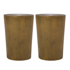 Lot de 2 tables d'appoint rondes Sunburst en fer – Style industriel bohème