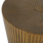 Lot de 2 tables d'appoint rondes Sunburst en fer – Style industriel bohème