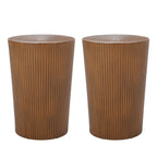 Lot de 2 tables d'appoint rondes Sunburst en fer – Style industriel bohème