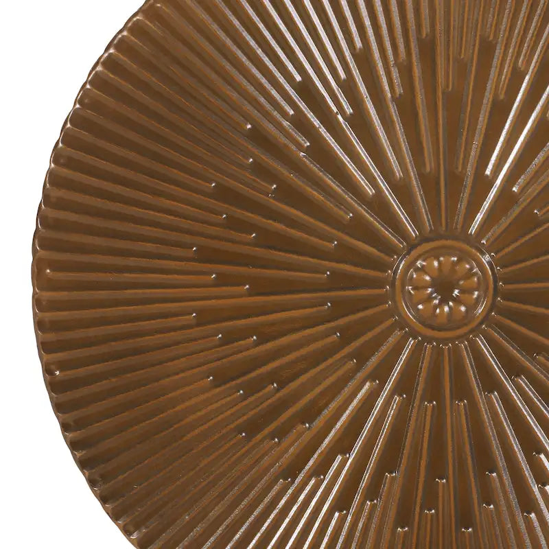 Lot de 2 tables d'appoint rondes Sunburst en fer – Style industriel bohème