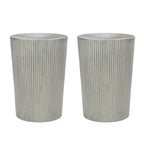 Lot de 2 tables d'appoint rondes Sunburst en fer – Style industriel bohème