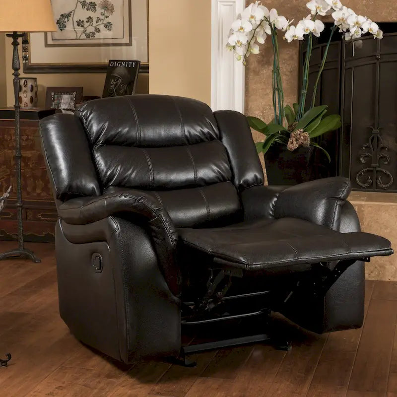 Fauteuil inclinable planeur en cuir synthétique avec rotation fluide pour le salon