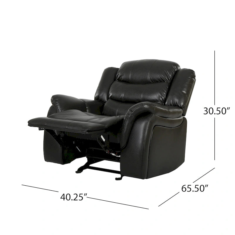 Fauteuil inclinable planeur en cuir synthétique avec rotation fluide pour le salon