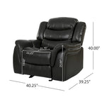 Fauteuil inclinable planeur en cuir synthétique avec rotation fluide pour le salon