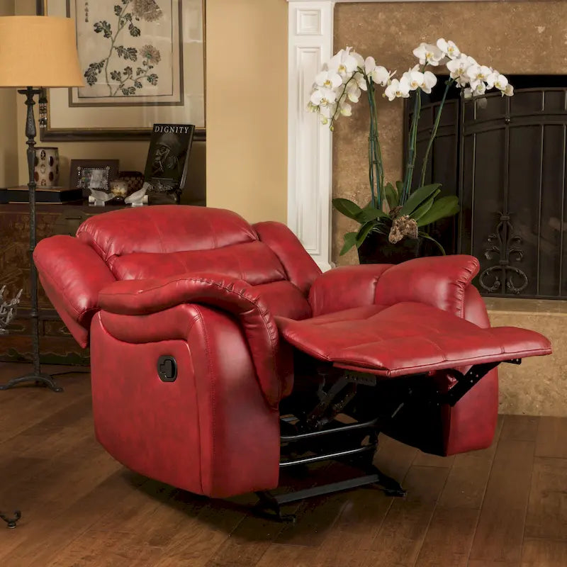Fauteuil inclinable planeur en cuir synthétique avec rotation fluide pour le salon