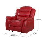 Fauteuil inclinable planeur en cuir synthétique avec rotation fluide pour le salon
