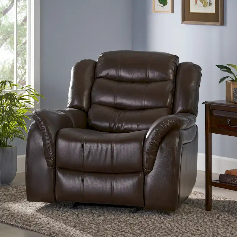 Fauteuil inclinable planeur en cuir synthétique avec rotation fluide pour le salon