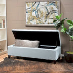 Banc Ottoman de Rangement en Tissu capitonné style Mission pour Salon Chambre à Coucher