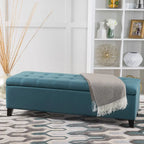 Banc Ottoman de Rangement en Tissu capitonné style Mission pour Salon Chambre à Coucher