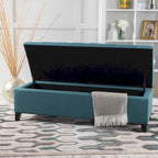 Banc Ottoman de Rangement en Tissu capitonné style Mission pour Salon Chambre à Coucher