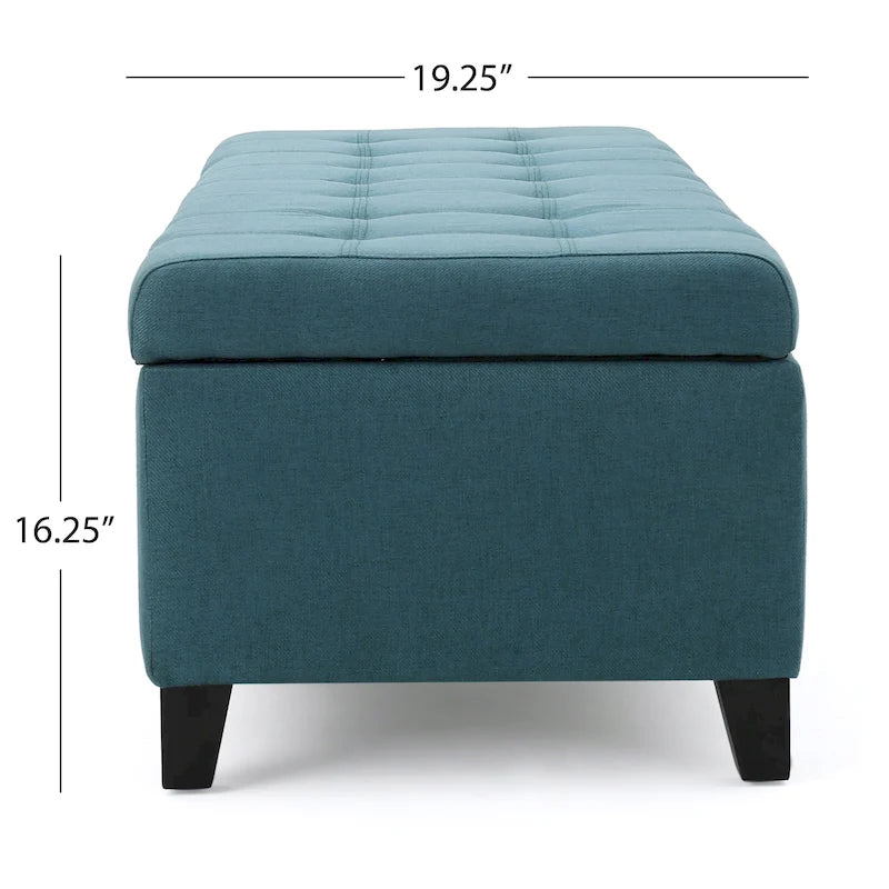 Banc Ottoman de Rangement en Tissu capitonné style Mission pour Salon Chambre à Coucher