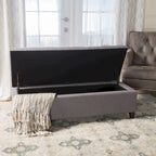 Banc Ottoman de Rangement en Tissu capitonné style Mission pour Salon Chambre à Coucher
