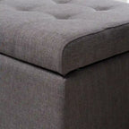 Banc Ottoman de Rangement en Tissu capitonné style Mission pour Salon Chambre à Coucher