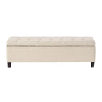 Banc Ottoman de Rangement en Tissu capitonné style Mission pour Salon Chambre à Coucher