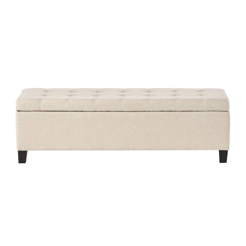 Banc Ottoman de Rangement en Tissu capitonné style Mission pour Salon Chambre à Coucher