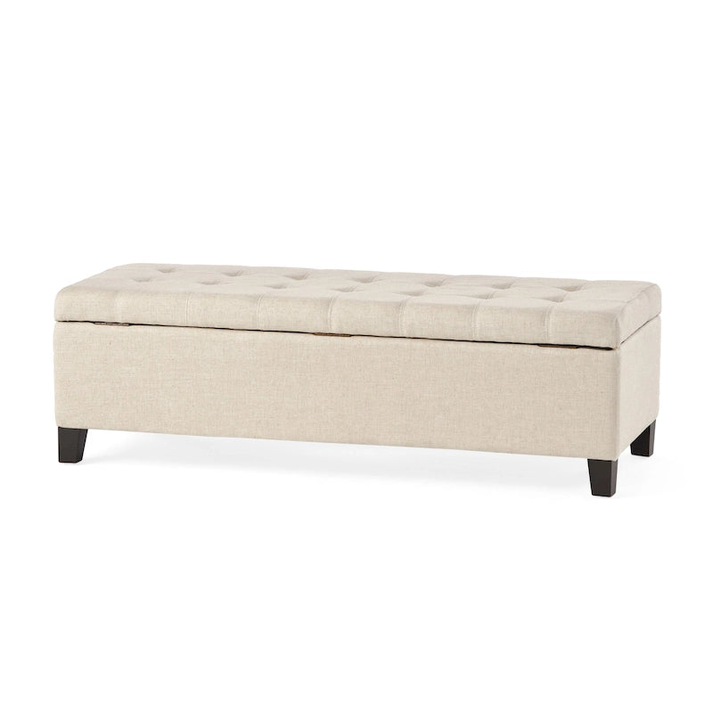 Banc Ottoman de Rangement en Tissu capitonné style Mission pour Salon Chambre à Coucher
