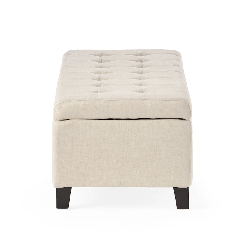 Banc Ottoman de Rangement en Tissu capitonné style Mission pour Salon Chambre à Coucher