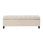 Banc Ottoman de Rangement en Tissu capitonné style Mission pour Salon Chambre à Coucher