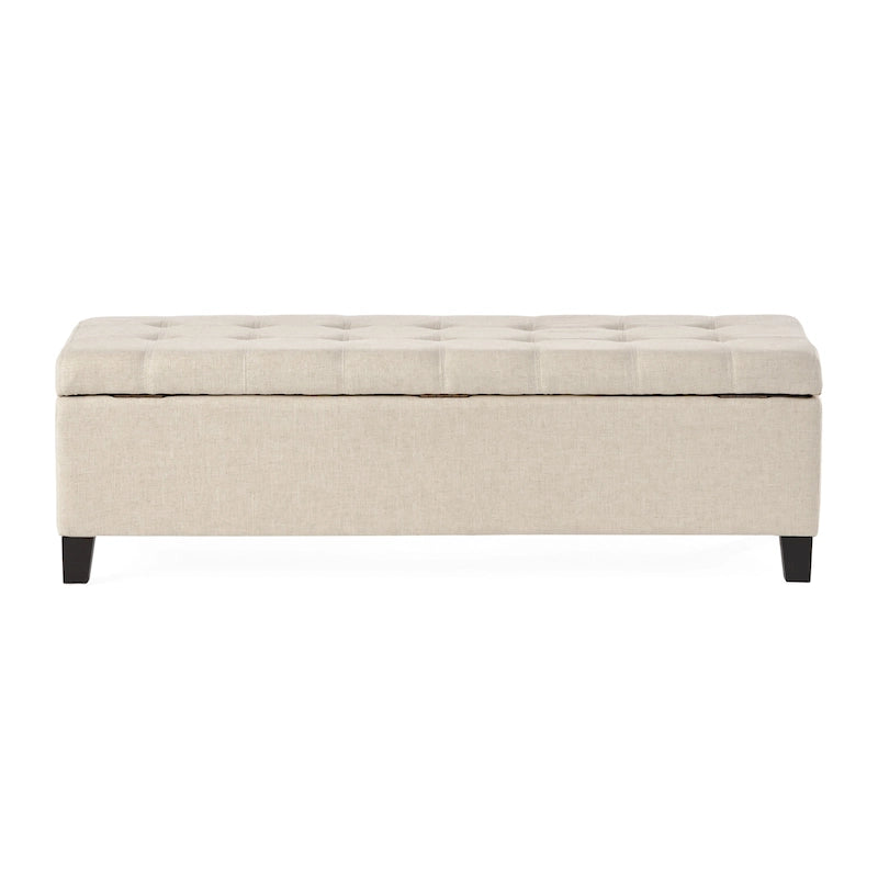 Banc Ottoman de Rangement en Tissu capitonné style Mission pour Salon Chambre à Coucher