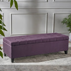 Banc Ottoman de Rangement en Tissu capitonné style Mission pour Salon Chambre à Coucher
