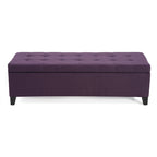 Banc Ottoman de Rangement en Tissu capitonné style Mission pour Salon Chambre à Coucher