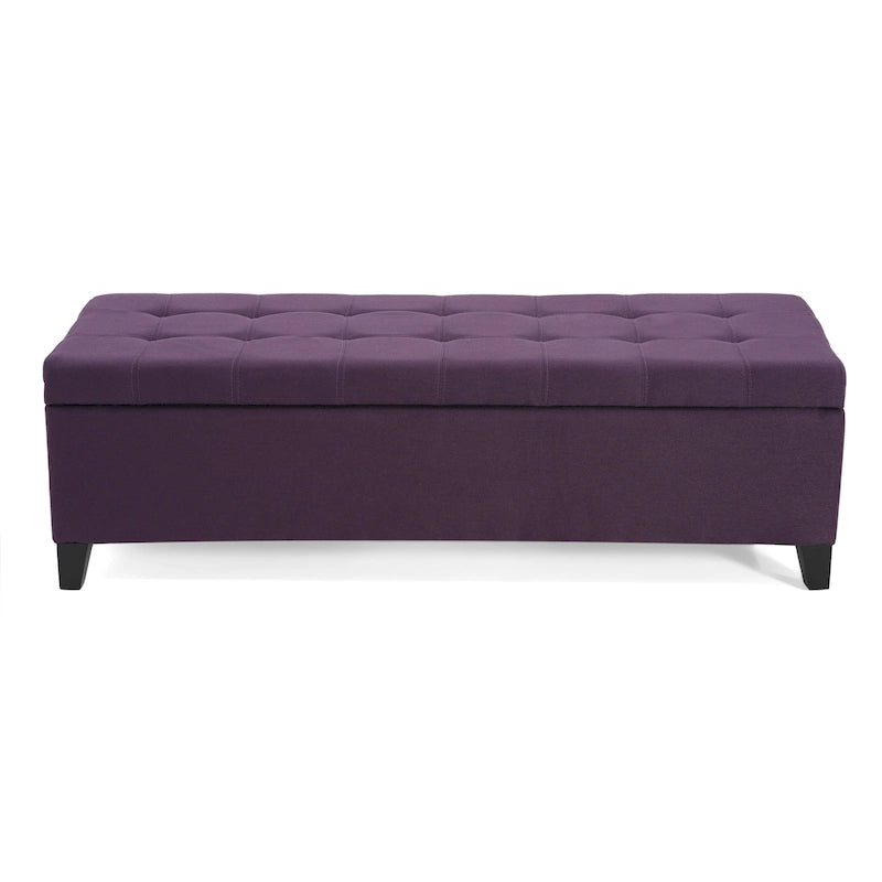Banc Ottoman de Rangement en Tissu capitonné style Mission pour Salon Chambre à Coucher