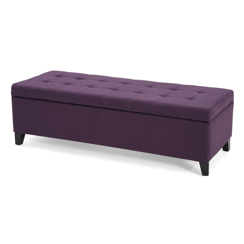 Banc Ottoman de Rangement en Tissu capitonné style Mission pour Salon Chambre à Coucher