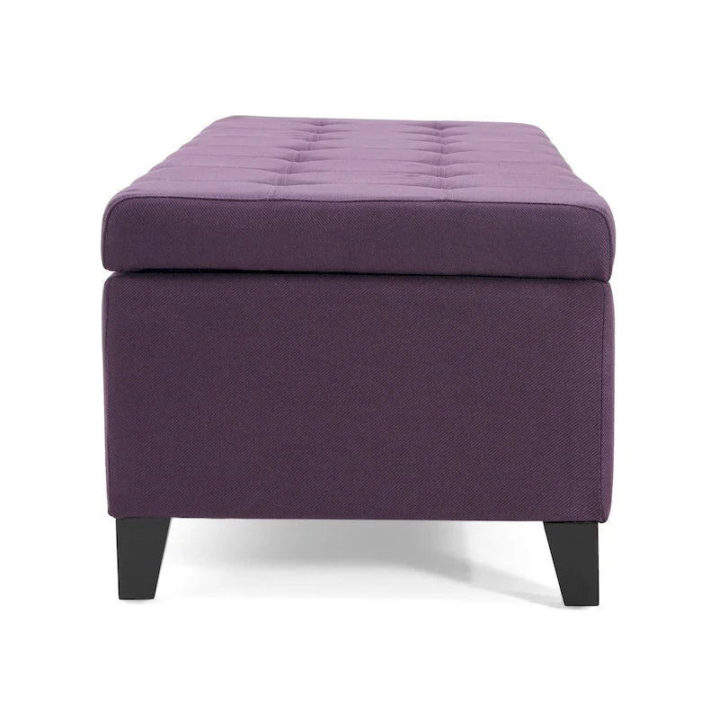 Banc Ottoman de Rangement en Tissu capitonné style Mission pour Salon Chambre à Coucher