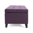 Banc Ottoman de Rangement en Tissu capitonné style Mission pour Salon Chambre à Coucher