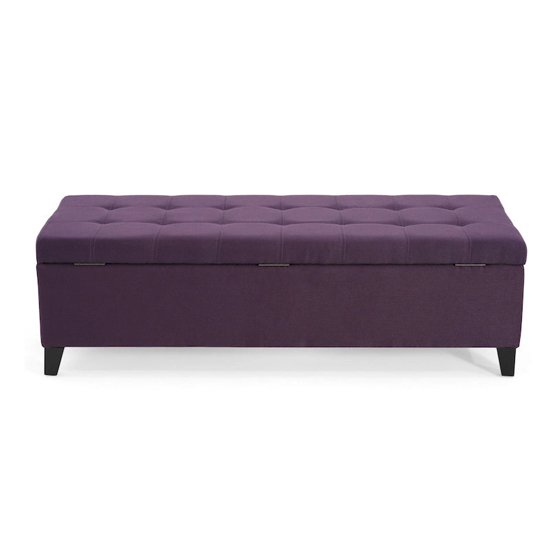 Banc Ottoman de Rangement en Tissu capitonné style Mission pour Salon Chambre à Coucher