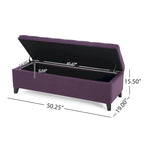 Banc Ottoman de Rangement en Tissu capitonné style Mission pour Salon Chambre à Coucher