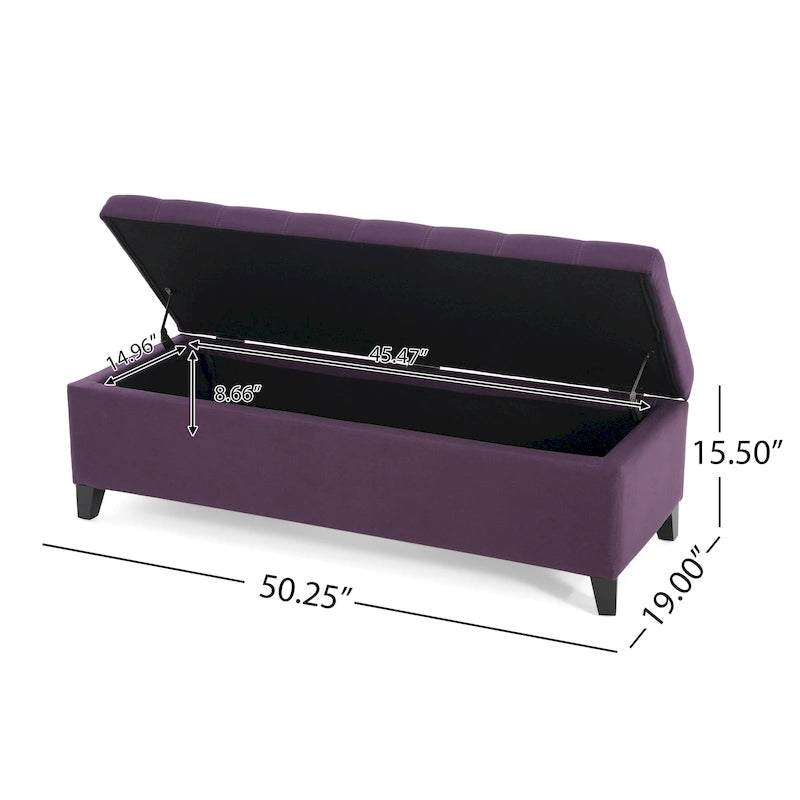 Banc Ottoman de Rangement en Tissu capitonné style Mission pour Salon Chambre à Coucher