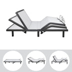 Sommier réglable anti-douleur, électrique avec massage de tête et de pieds inclinable à 3 vitesses, télécommande sans fil, chargeur ports USB
