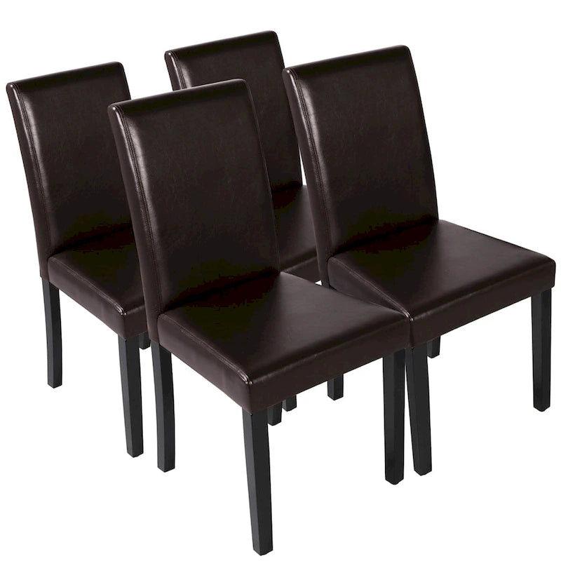 Lot de 4 chaises de salle à manger à dossier haut avec assise rembourrée pour cuisine à domicile
