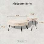 Ensemble de 2 tables basses rustiques avec étagère pour salon