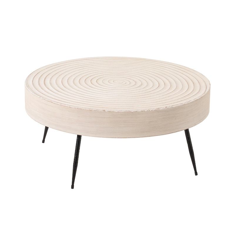 Ensemble de 2 tables basses rustiques avec étagère pour salon