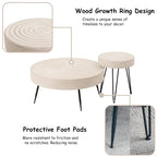 Ensemble de 2 tables basses rustiques avec étagère pour salon